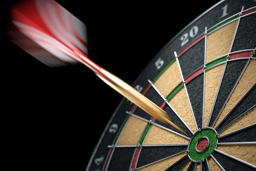 dart hitting dartboard