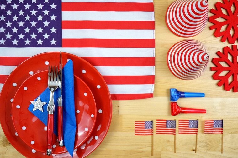 patriotic tables setting