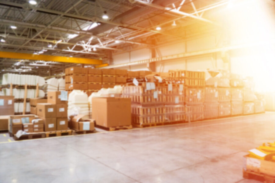 Blurred Warehouse Industrial Premises For Storing Materials And